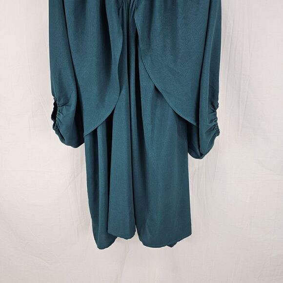 Oddy LOVELY DAY LONG SLEEVE MINI FLARE DRESSWomen's Plus Size 3XL Emerald Green - Picture 4 of 9